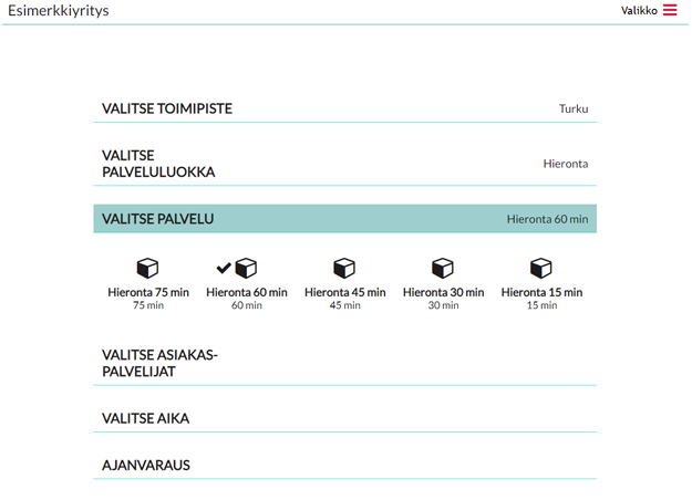 Nettivaraus 6 tyyppi Suppea.