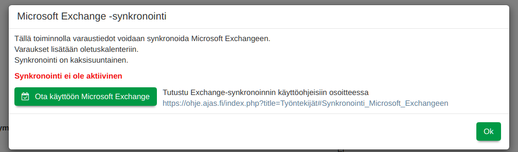 Exchange-synkronoinnin kirjautuminen uusittava 1 exchange uusi 1