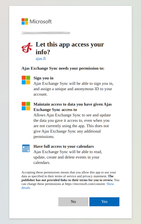 Exchange-synkronoinnin kirjautuminen uusittava 2 exchange vahvistus