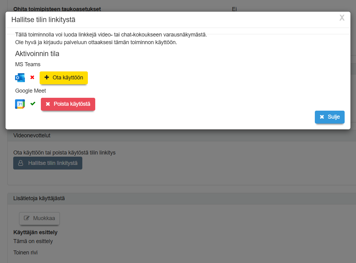 videoneuvottelut kayttoonotto