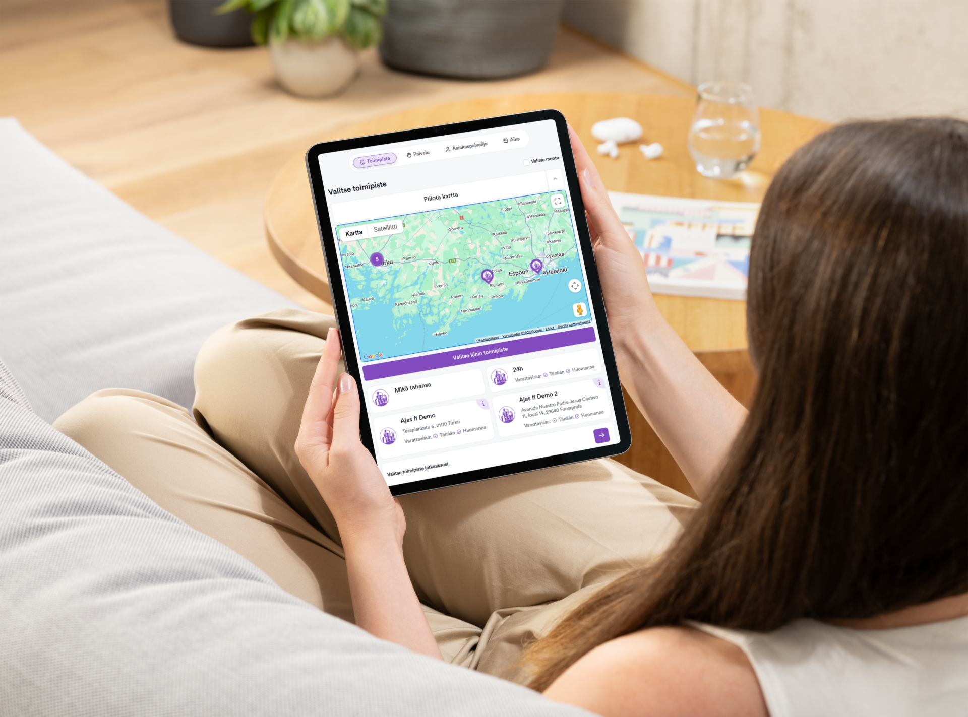 ajas nettivaraus toimipisteen valinta