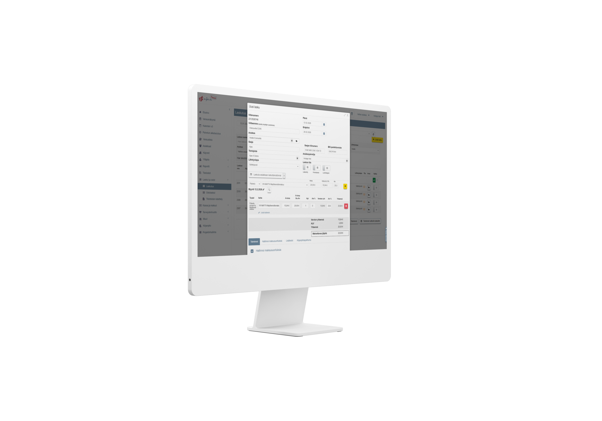 taouch laskulomake esimerkki